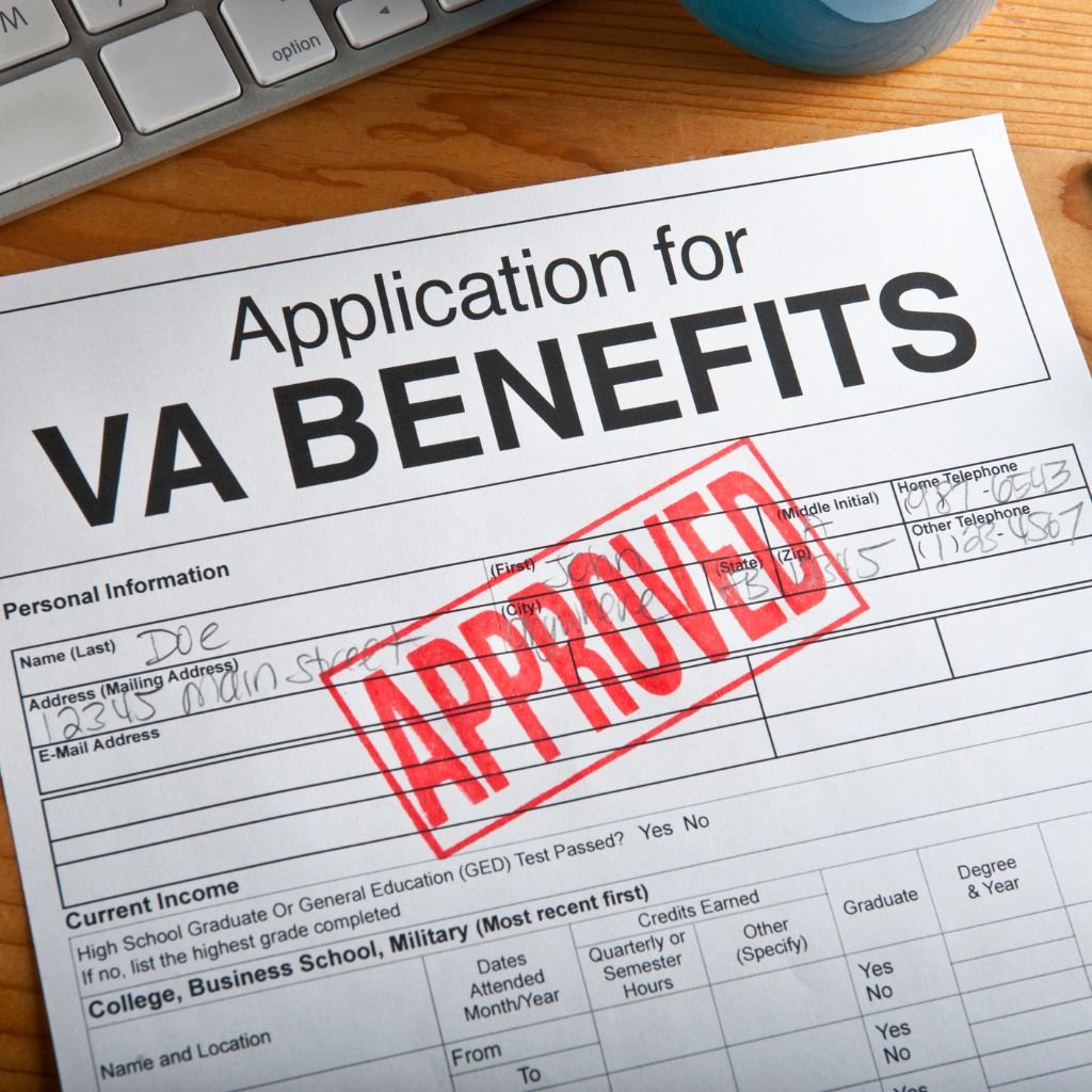 Veteran reviewing DD214 paperwork for VA benefits application