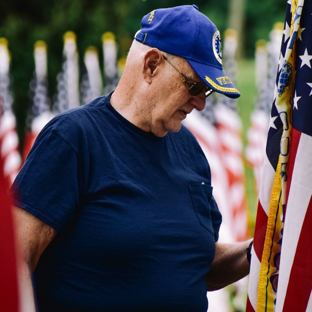 Veteran reviewing DD214 paperwork and benefits information